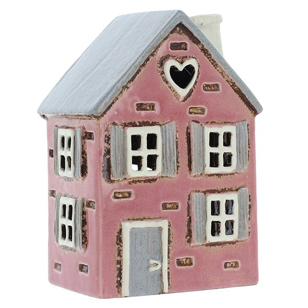 Tea Light House with Shutters & Heart Window