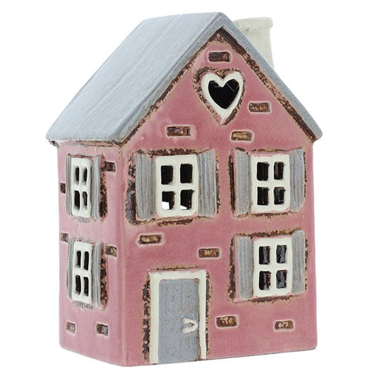 Tea Light House with Shutters & Heart Window