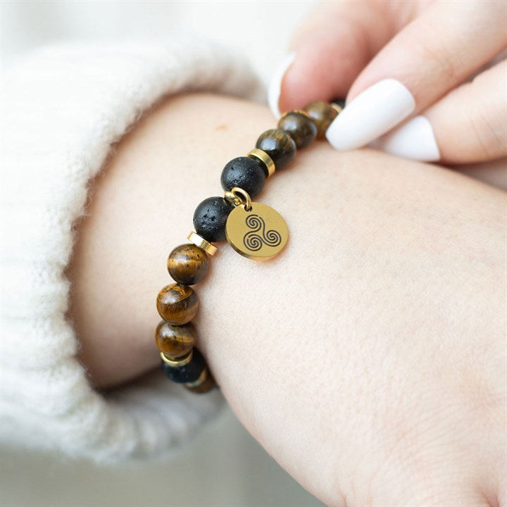 Confidence Tiger's Eye Crystal Essential Oil Braclet