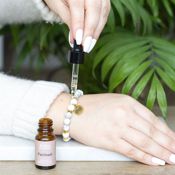 Stress Less Howlite Crystal Essential Oil Braclet